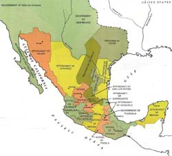 19th century map of Mexico, Viceroyalty of New Spain 1786-1821